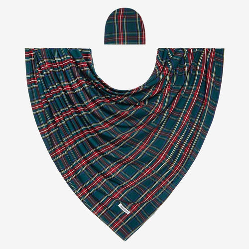 Head wrap and Plaid Swaddle Beanie Set | Tartan Plaid