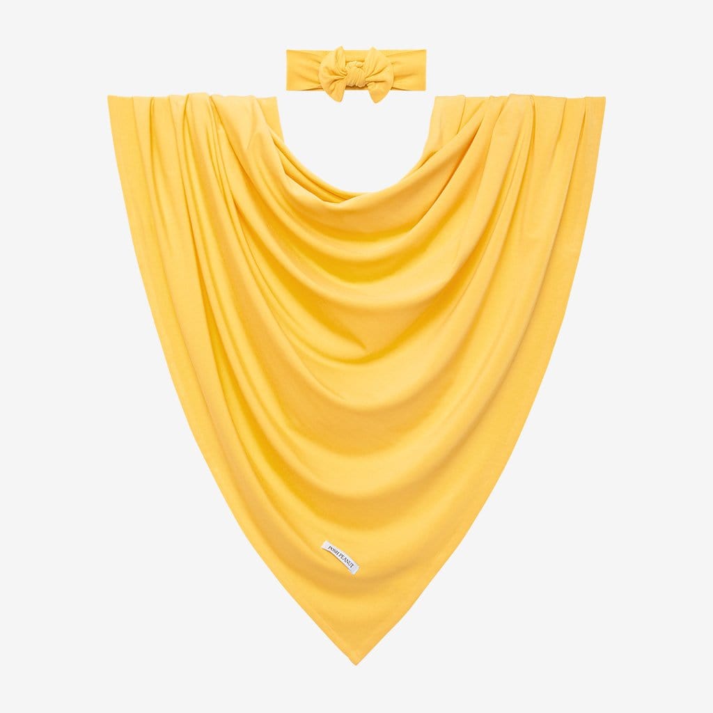 Banana Cream Swaddle Headband Set