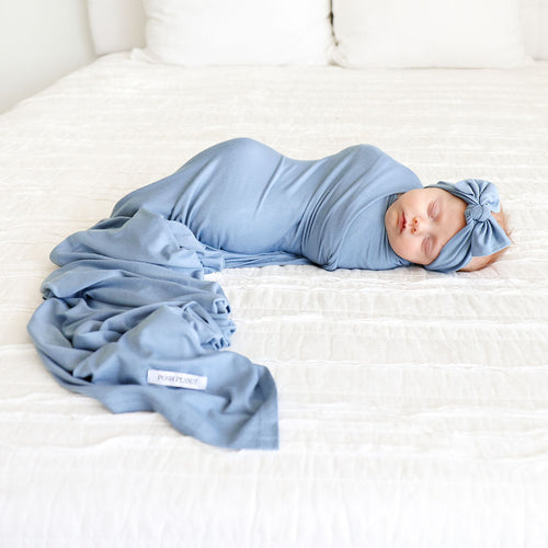 Denim Blue Swaddle Headband Set