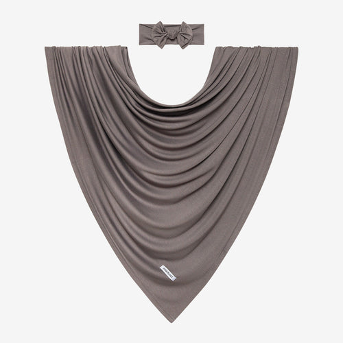 Dark Gray Swaddle Headband Set