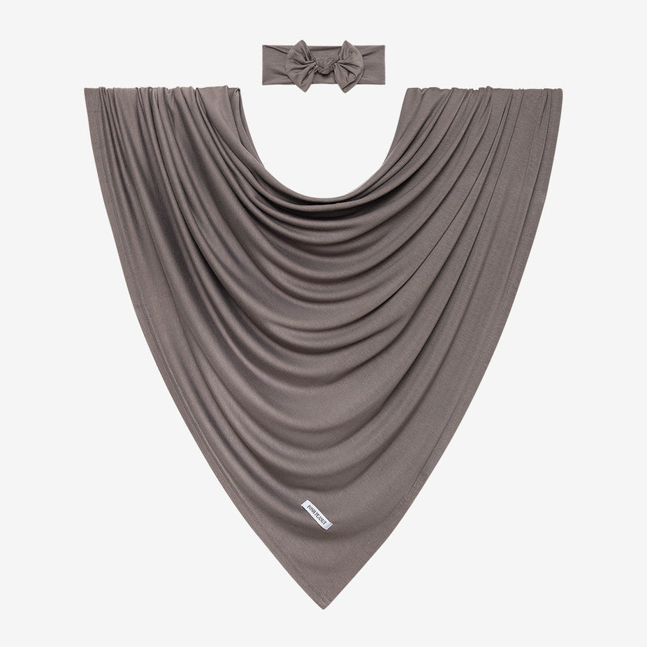 Dark Gray Swaddle Headband Set