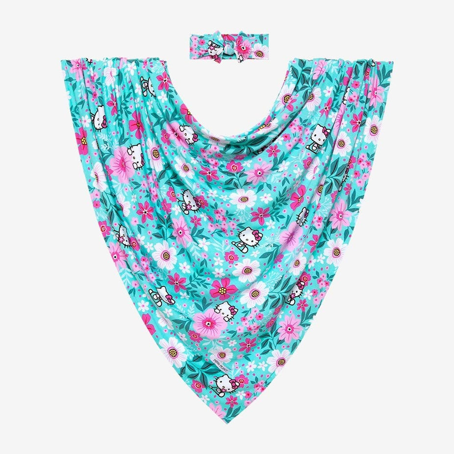 Hello Kitty® Floral Swaddle Headband Set with floral print