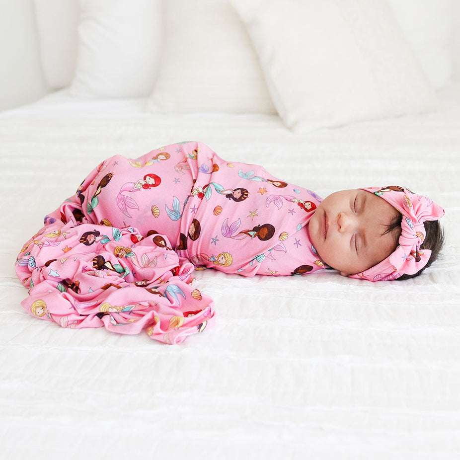 Mermaid Swaddle Headband Set