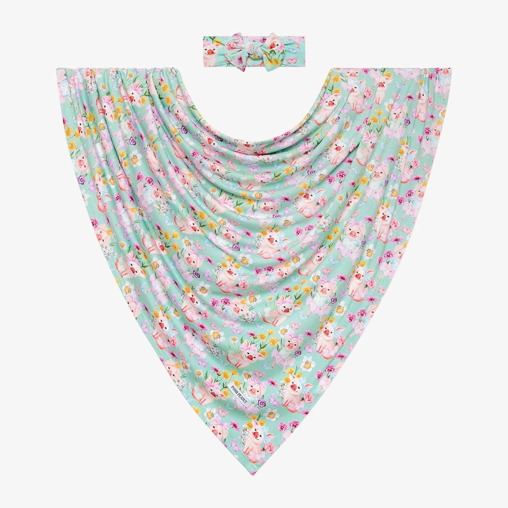 Missy Swaddle Headband Set with floral print