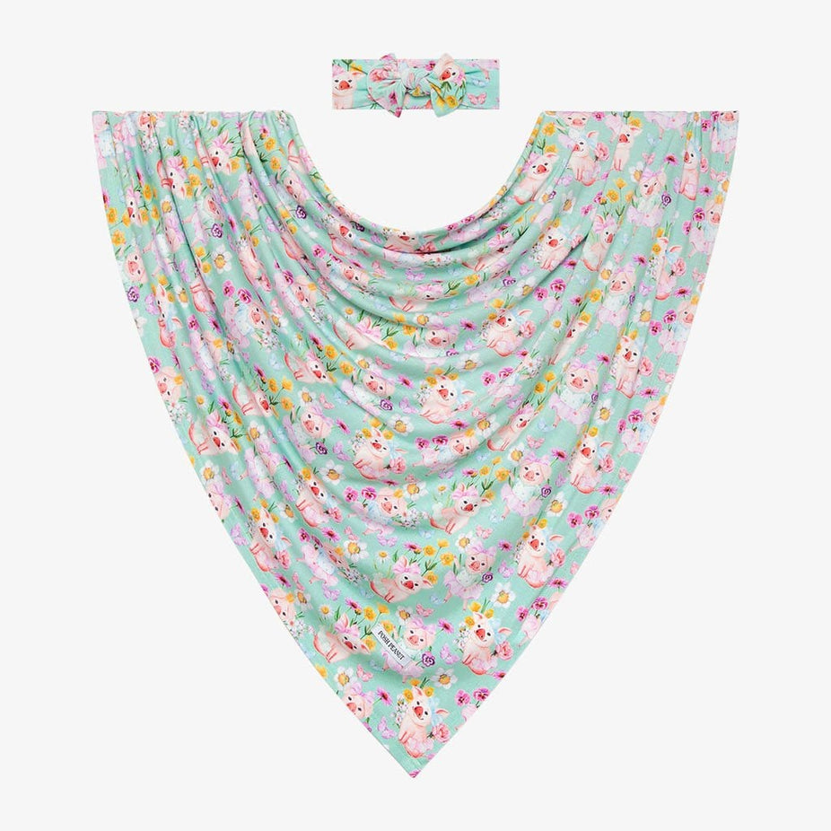 Missy Swaddle Headband Set with floral print
