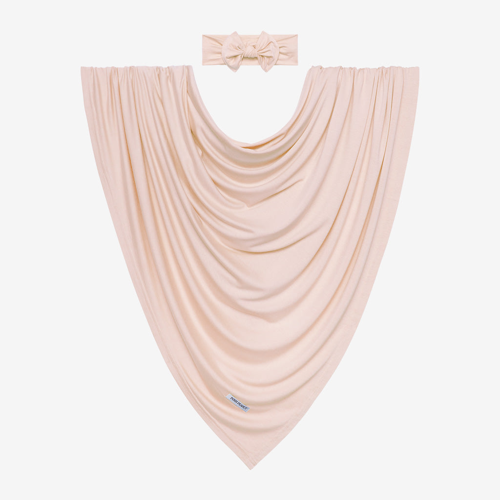 Sandy Blush Swaddle Headband Set