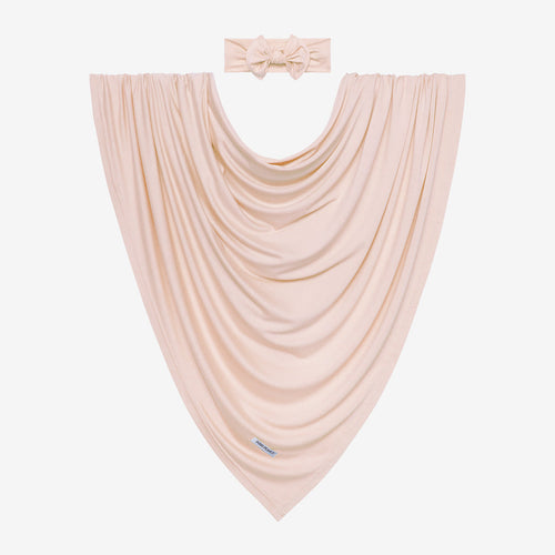 Sandy Blush Swaddle Headband Set