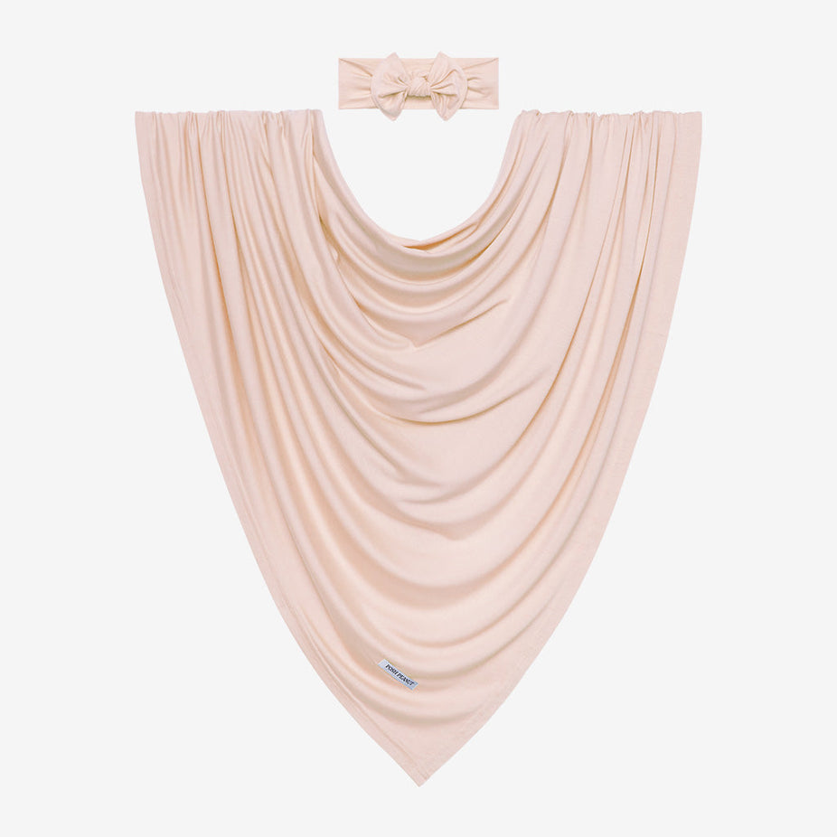 Sandy Blush Swaddle Headband Set