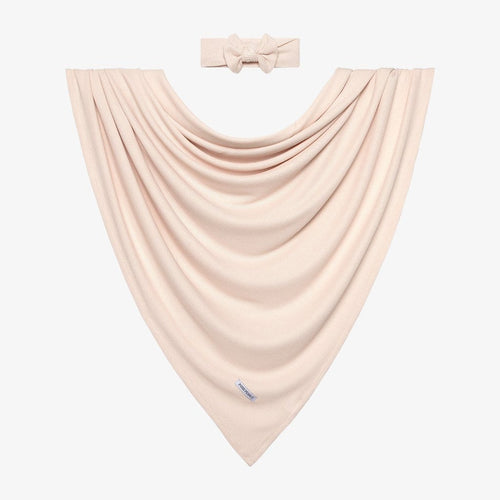 Sandy Blush Waffle Swaddle Headband Set