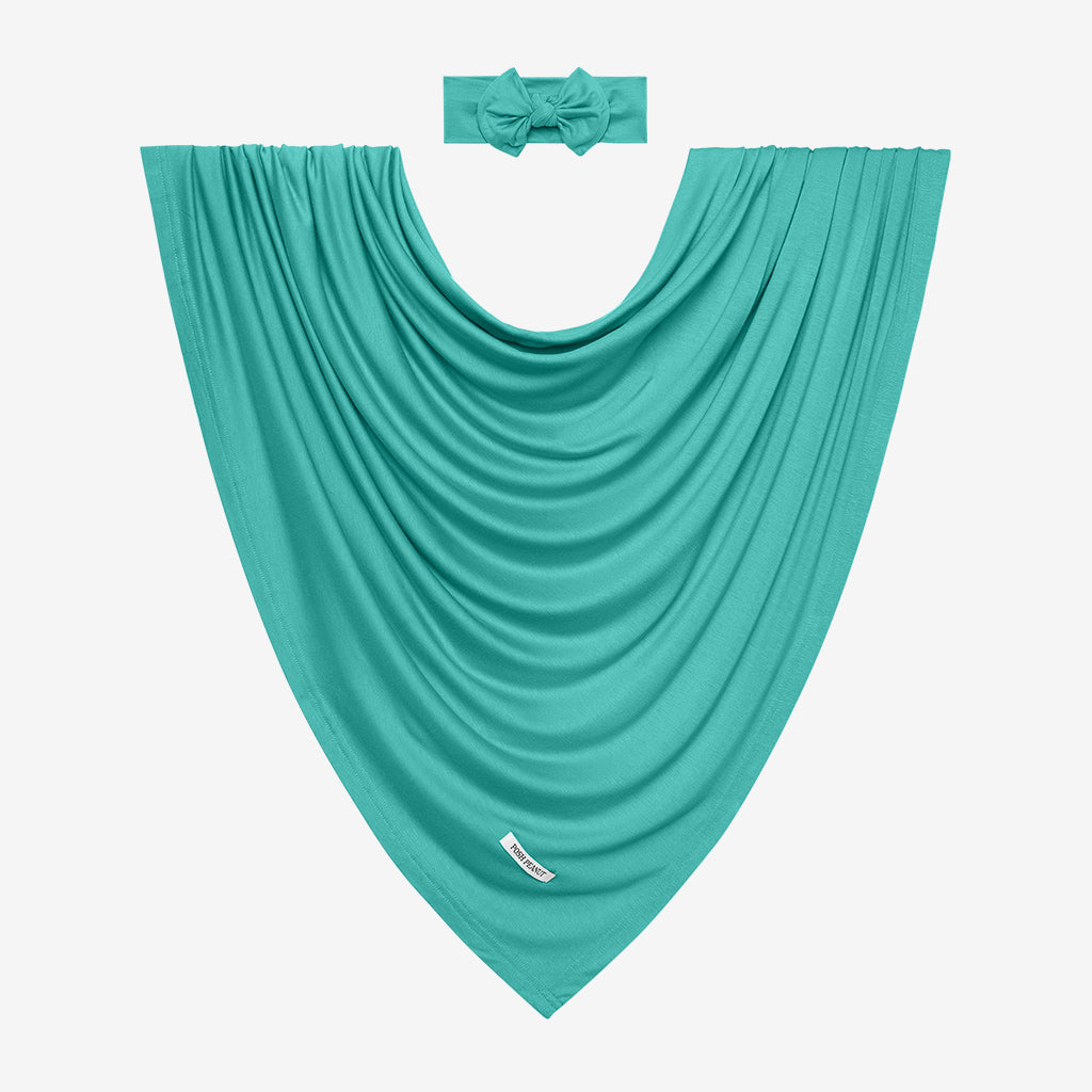 Signature Teal Swaddle Headband Set