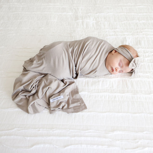 Taupe Swaddle Headband Set