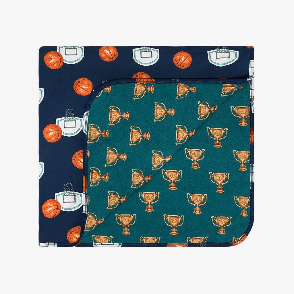Basketball and Trophy Themed Patoo Baby Blanket