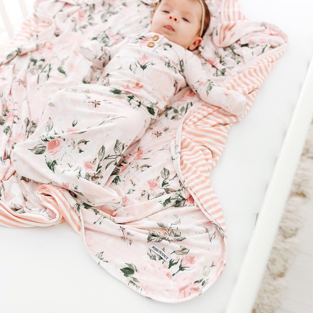 Vintage Pink Rose & Blush Pin Stripe Patoo™