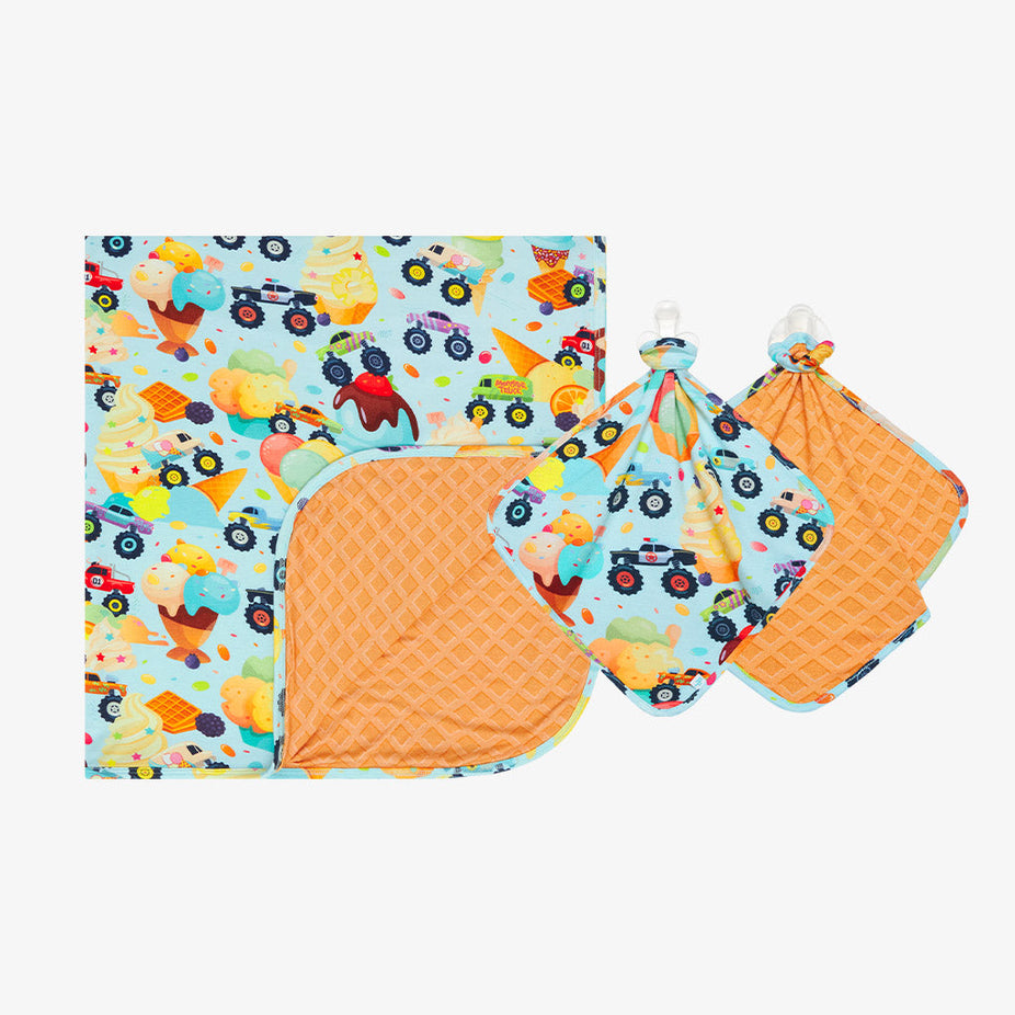 Monster Trucks & Waffle Cone Patoo™ Lovey Set