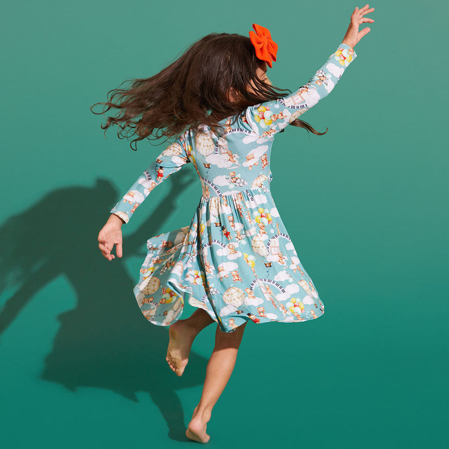 FAO Schwarz® Teddy Bears Long Sleeve Twirl Dress