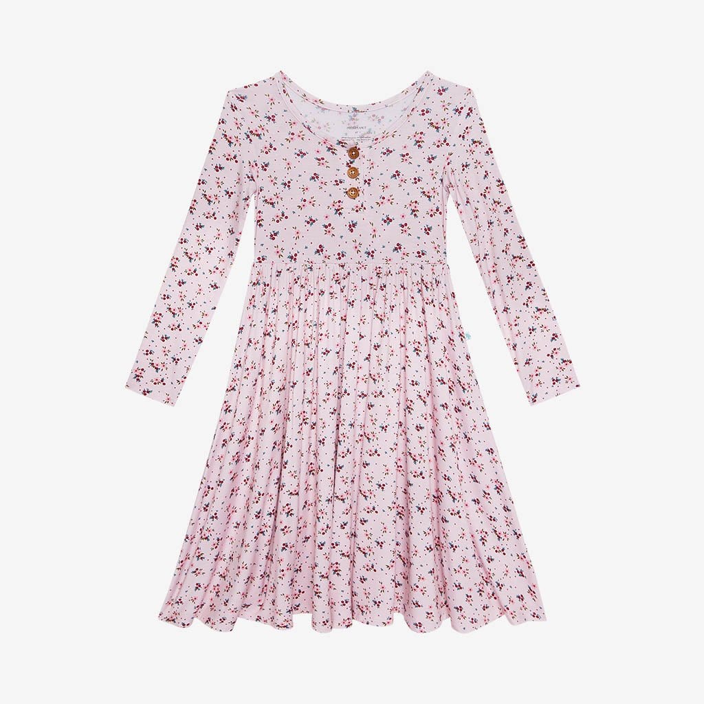 Agnes Long Sleeve Henley Twirl Dress
