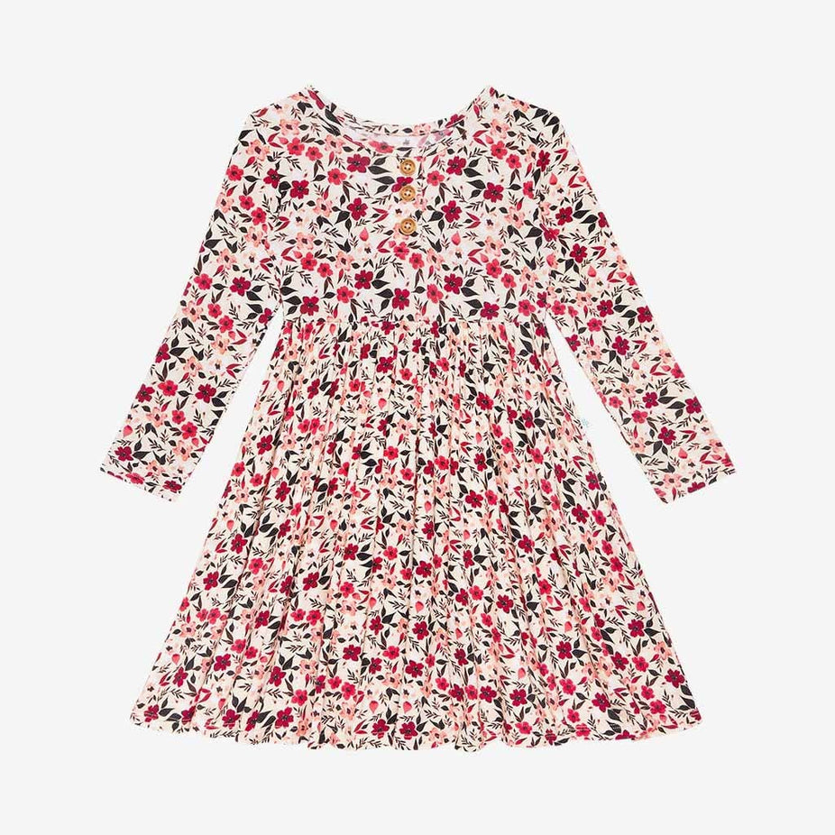 Janie Long Sleeve Henley Twirl Dress