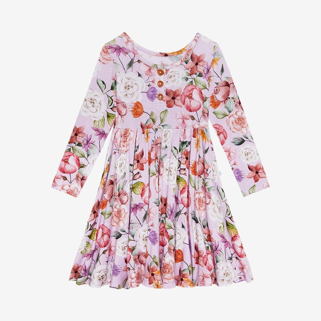 Pari Long Sleeve Henley Twirl Dress