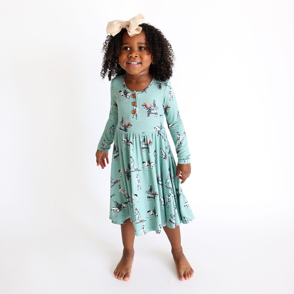 Wallace Long Sleeve Henley Twirl Dress