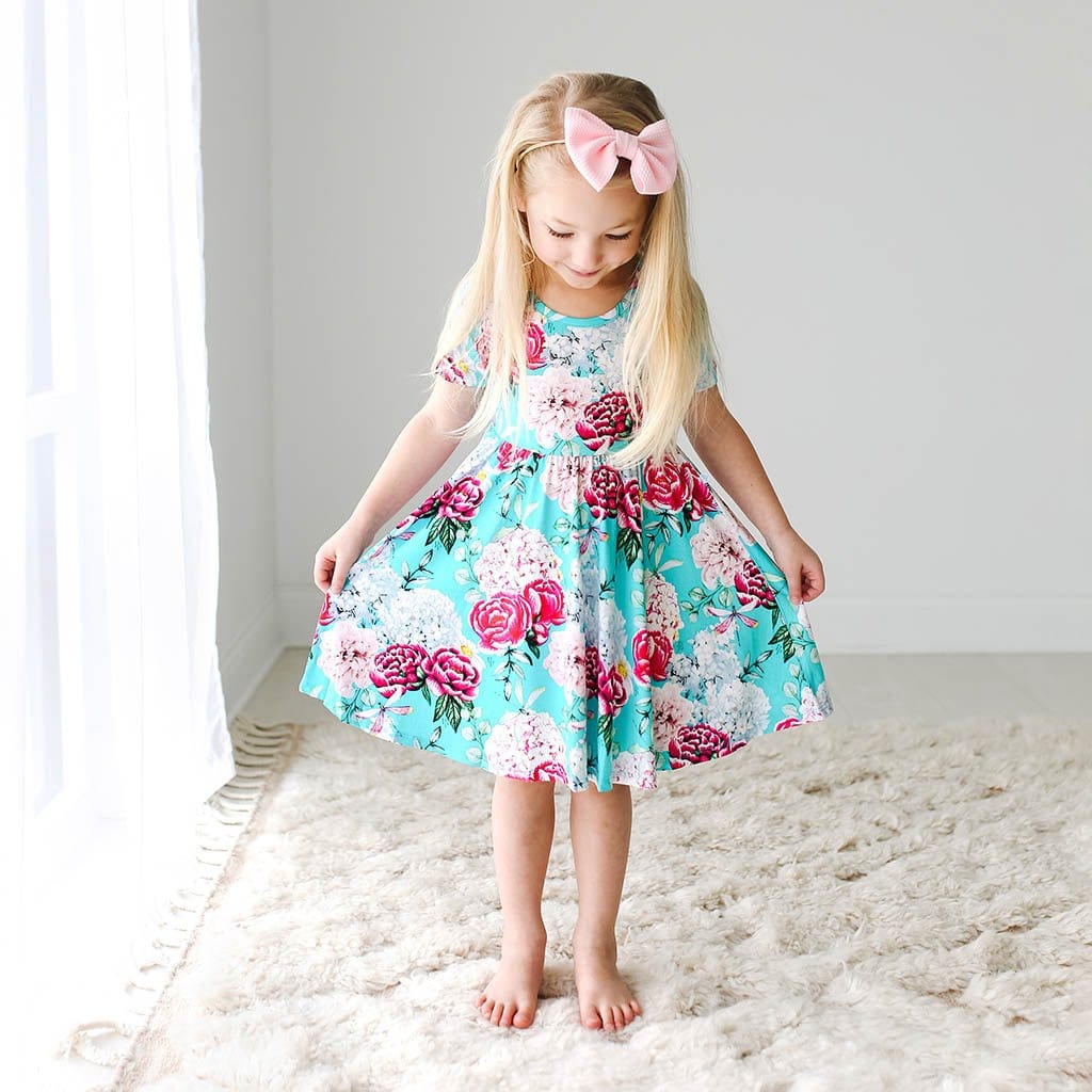 Toddler wearing Eloise Short Sleeve Twirl Dress