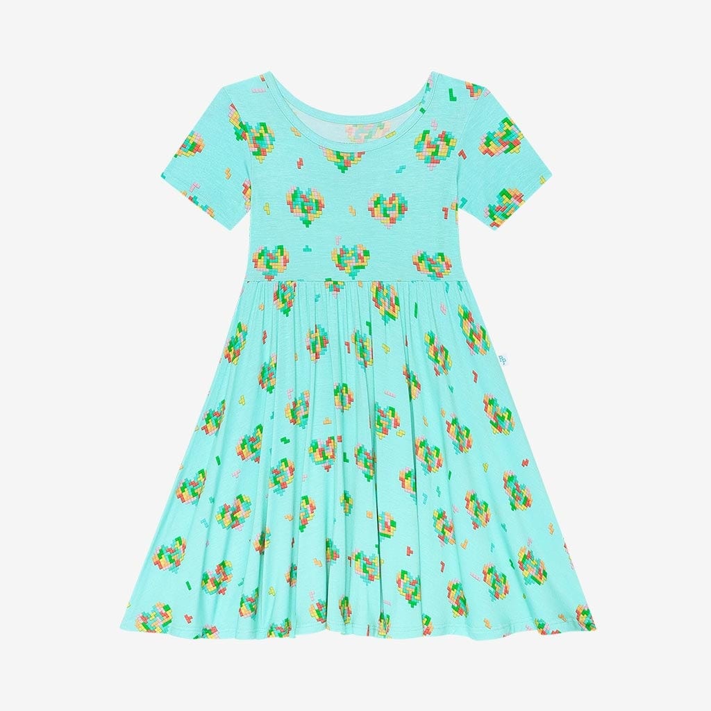 Pixel Hearts Twirl Dress