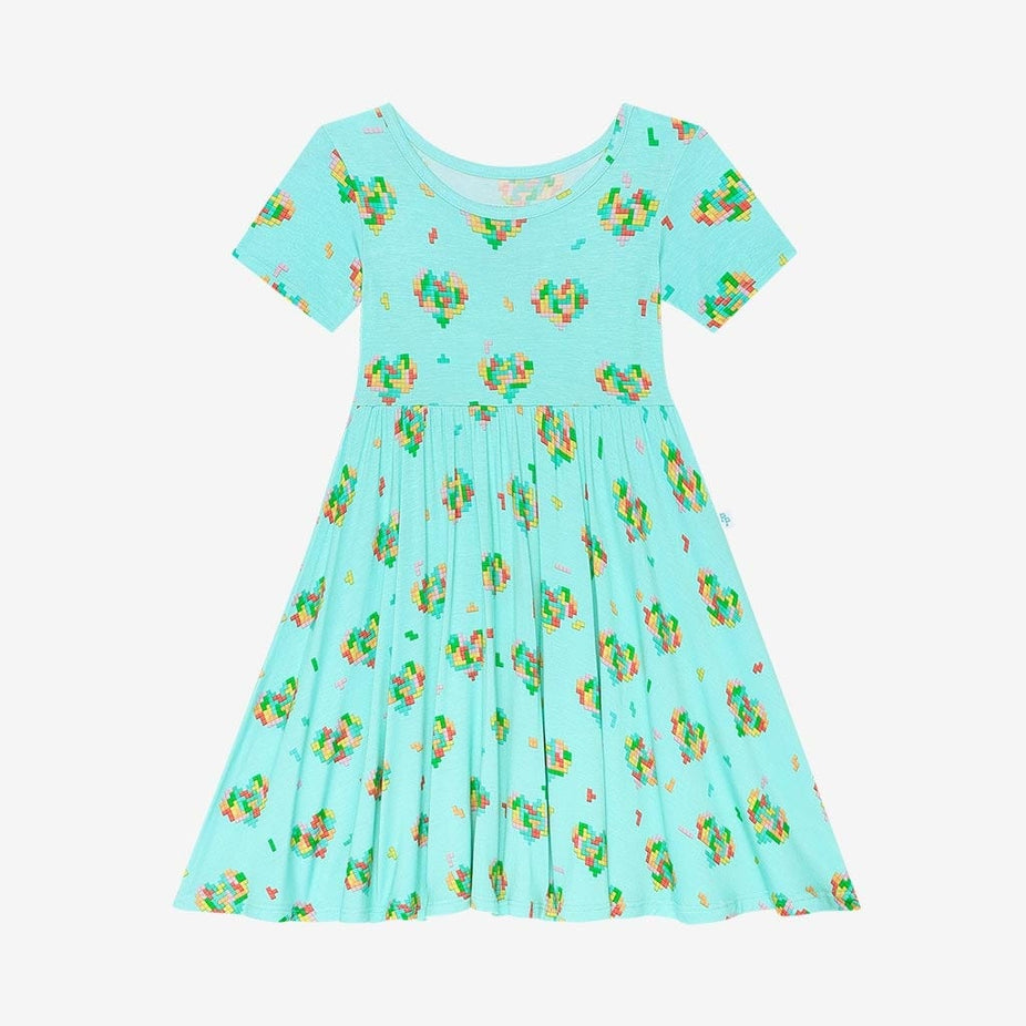 Pixel Hearts Twirl Dress