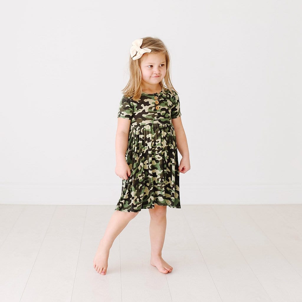 Cadet Short Sleeve Henley Twirl Dress