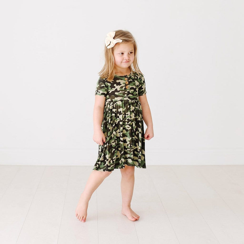 Cadet Short Sleeve Henley Twirl Dress