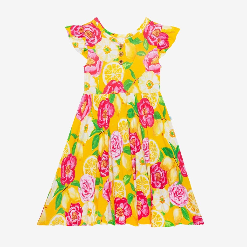 Annika Ruffled Cap Sleeve Henley Twirl Dress
