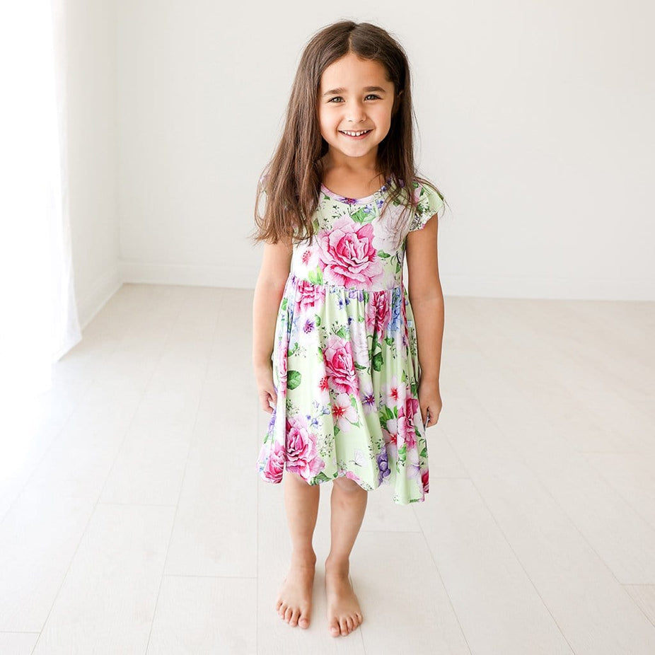 Georgina Ruffled Cap Sleeve Twirl Dress