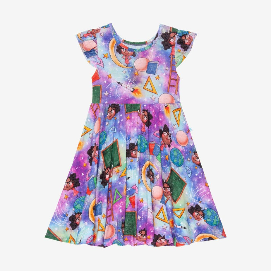 Katherine Johnson Ruffled Cap Sleeve Twirl Dress