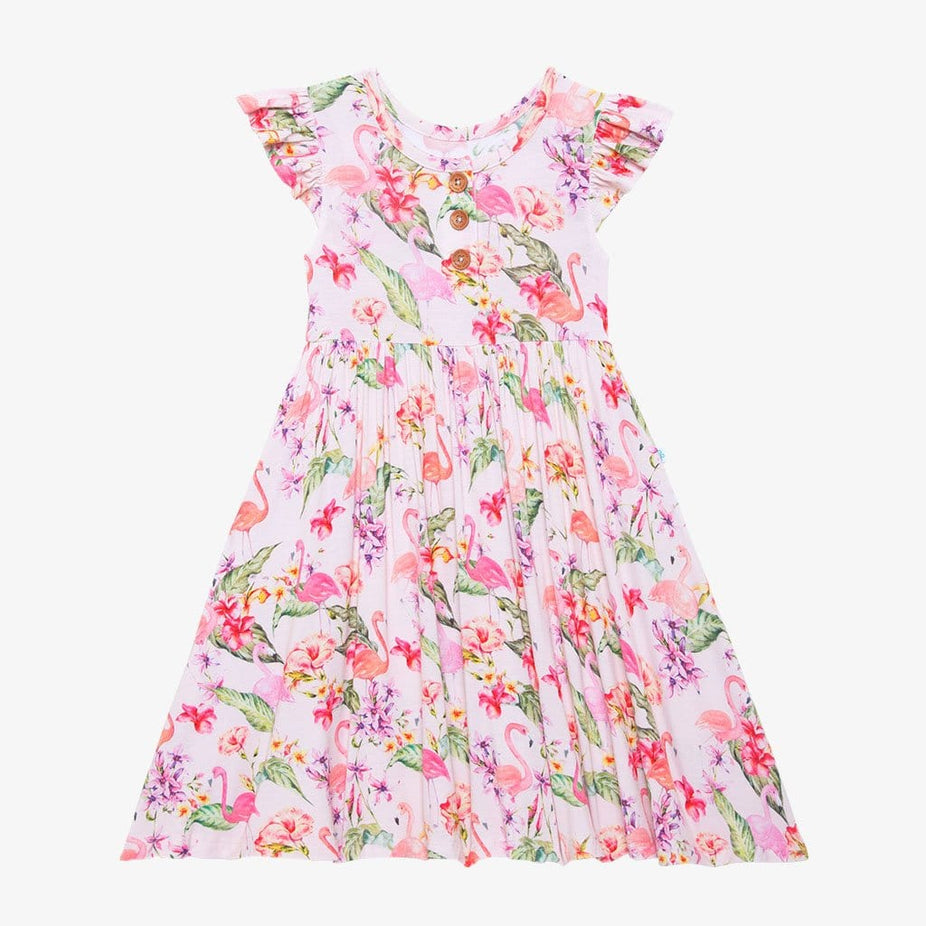 Leilani Ruffled Cap Sleeve Henley Twirl Dress