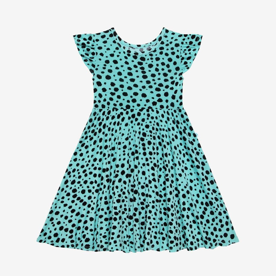 Pebbles Ruffled Cap Sleeve Twirl Dress