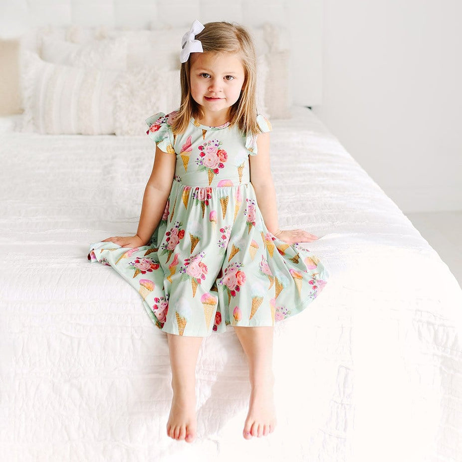 Sophia Ruffled Cap Sleeve Twirl Dress