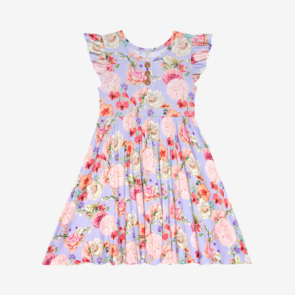 Bellamy Ruffled Cap Sleeve Henley Twirl Dress