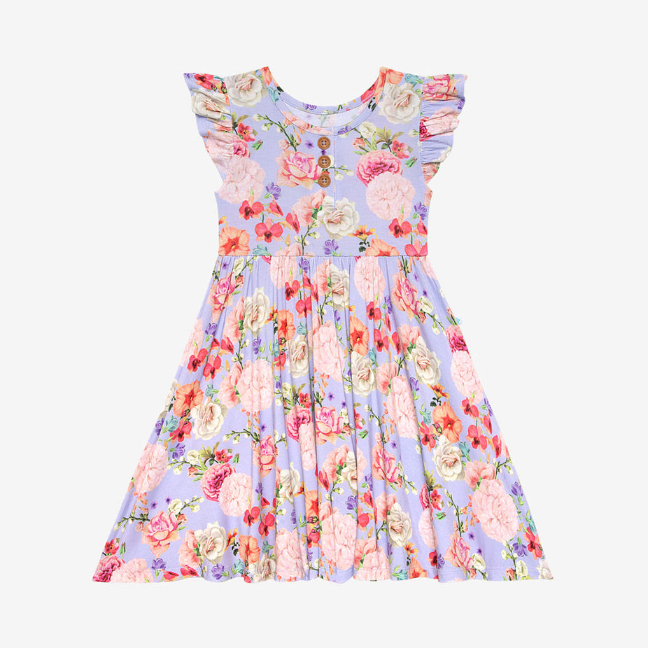Bellamy Ruffled Cap Sleeve Henley Twirl Dress