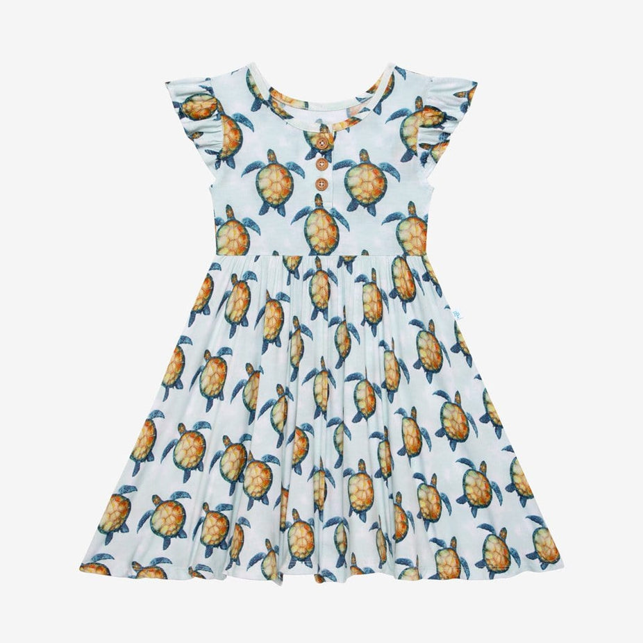 Cruz Ruffled Cap Sleeve Henley Twirl Dress