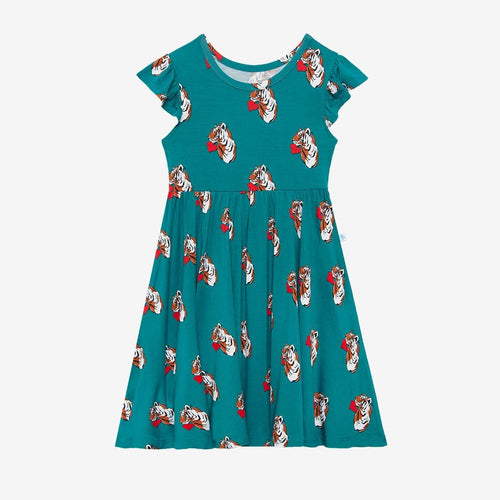 Jax Ruffled Cap Sleeve Twirl Dress