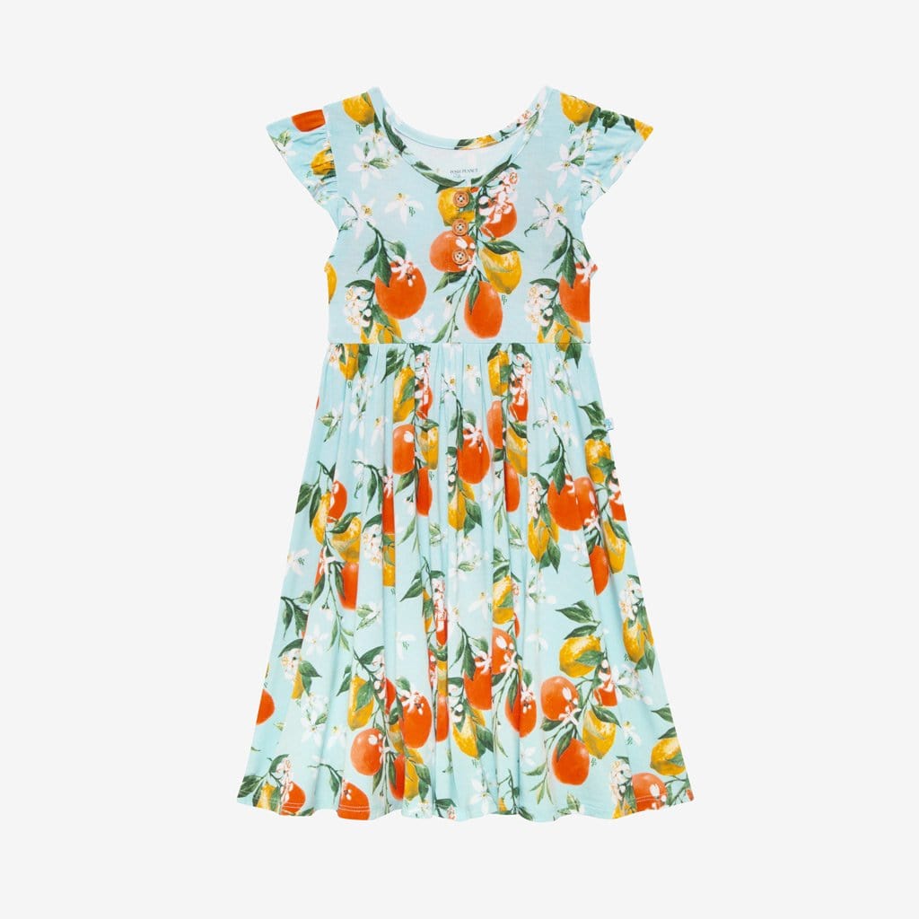 Mirabella Ruffled Cap Sleeve Henley Twirl Dress