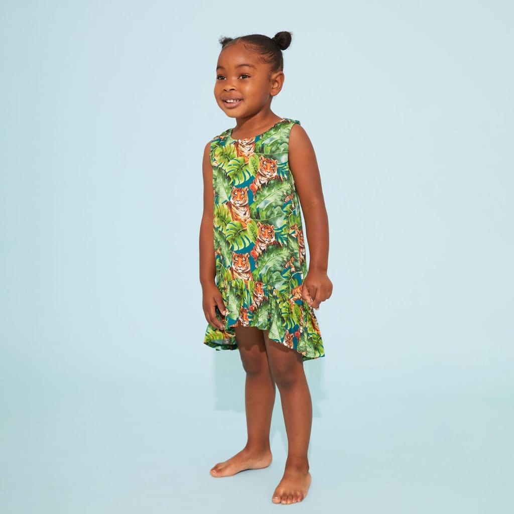Ranger Sleeveless Hi-Low Dress in Jungle print