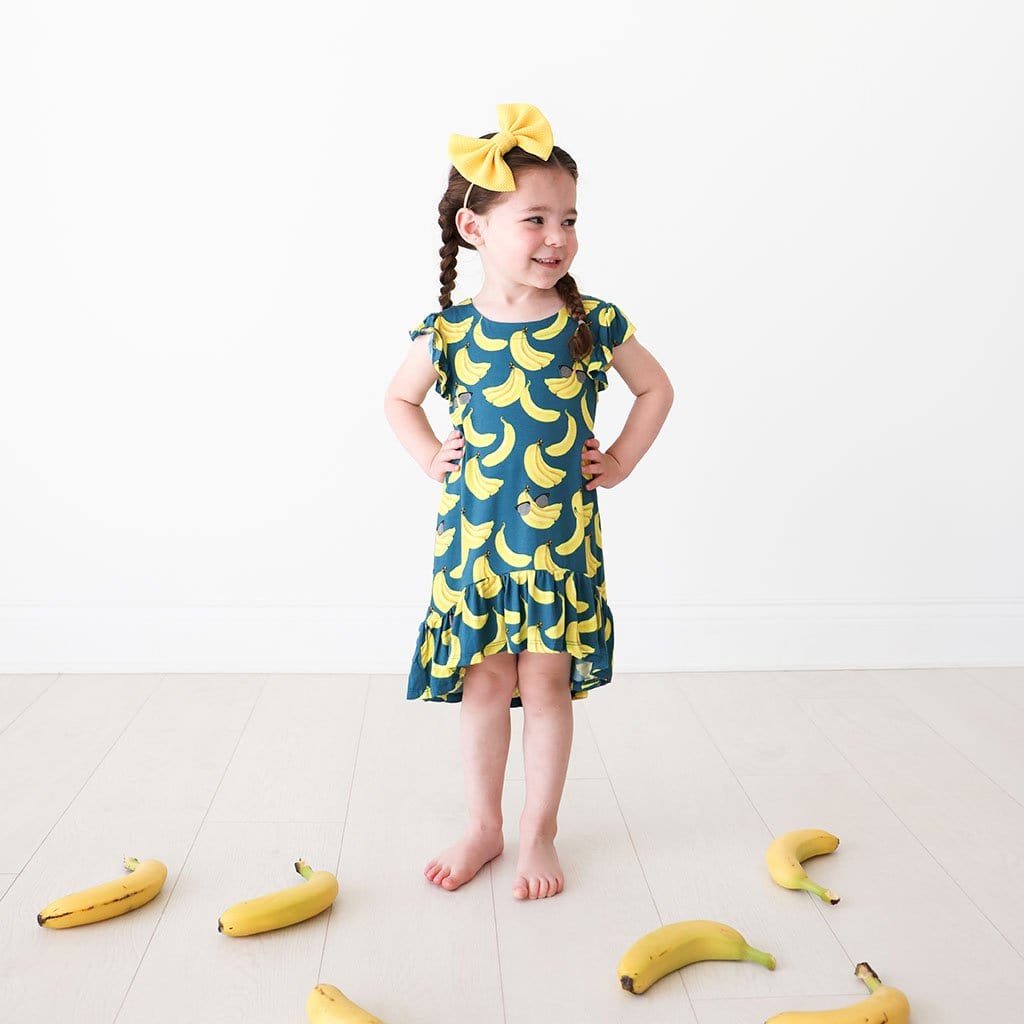 Bananas Ruffled Cap Sleeve Hi-Low Dress