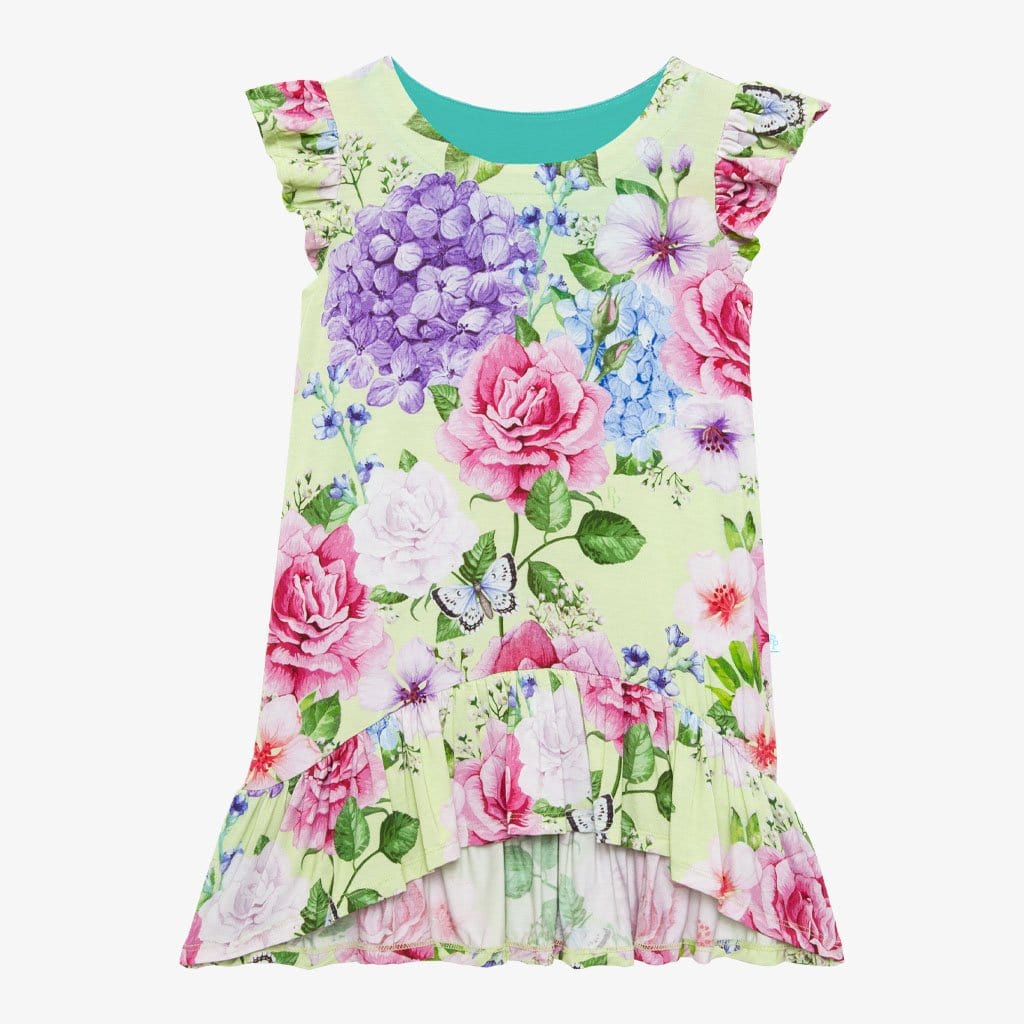 Georgina Ruffled Cap Sleeve Hi-Low Dress