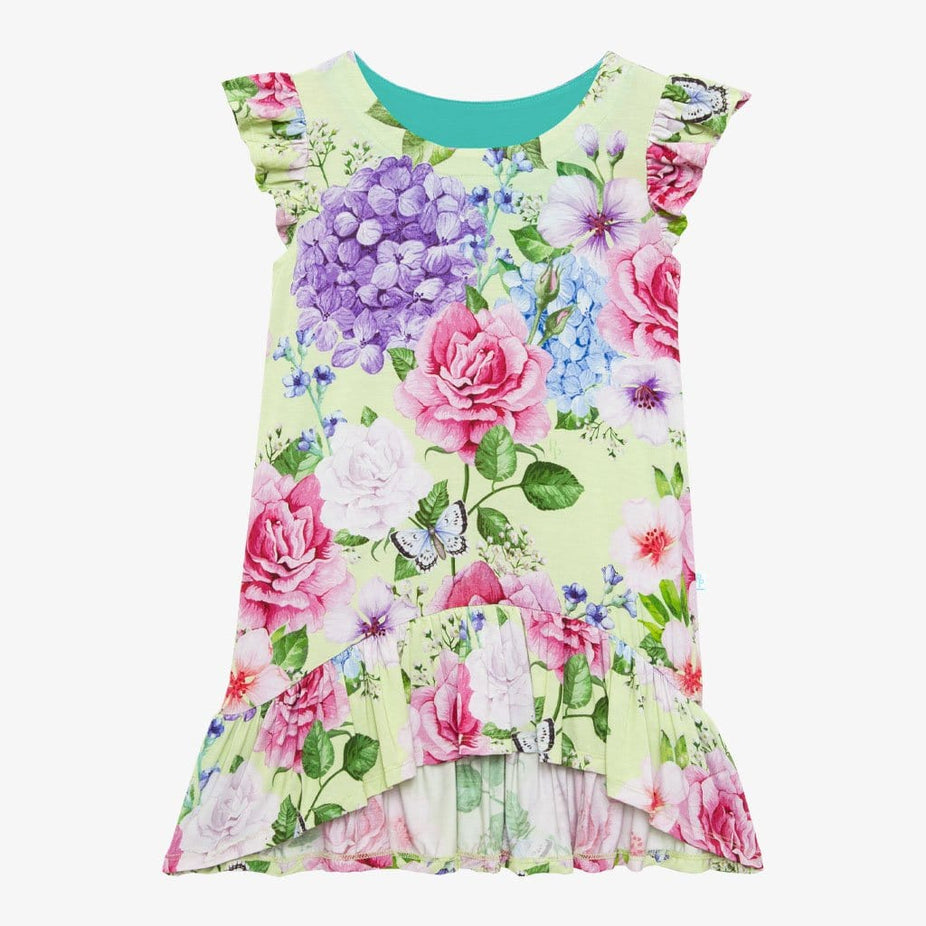 Georgina Ruffled Cap Sleeve Hi-Low Dress