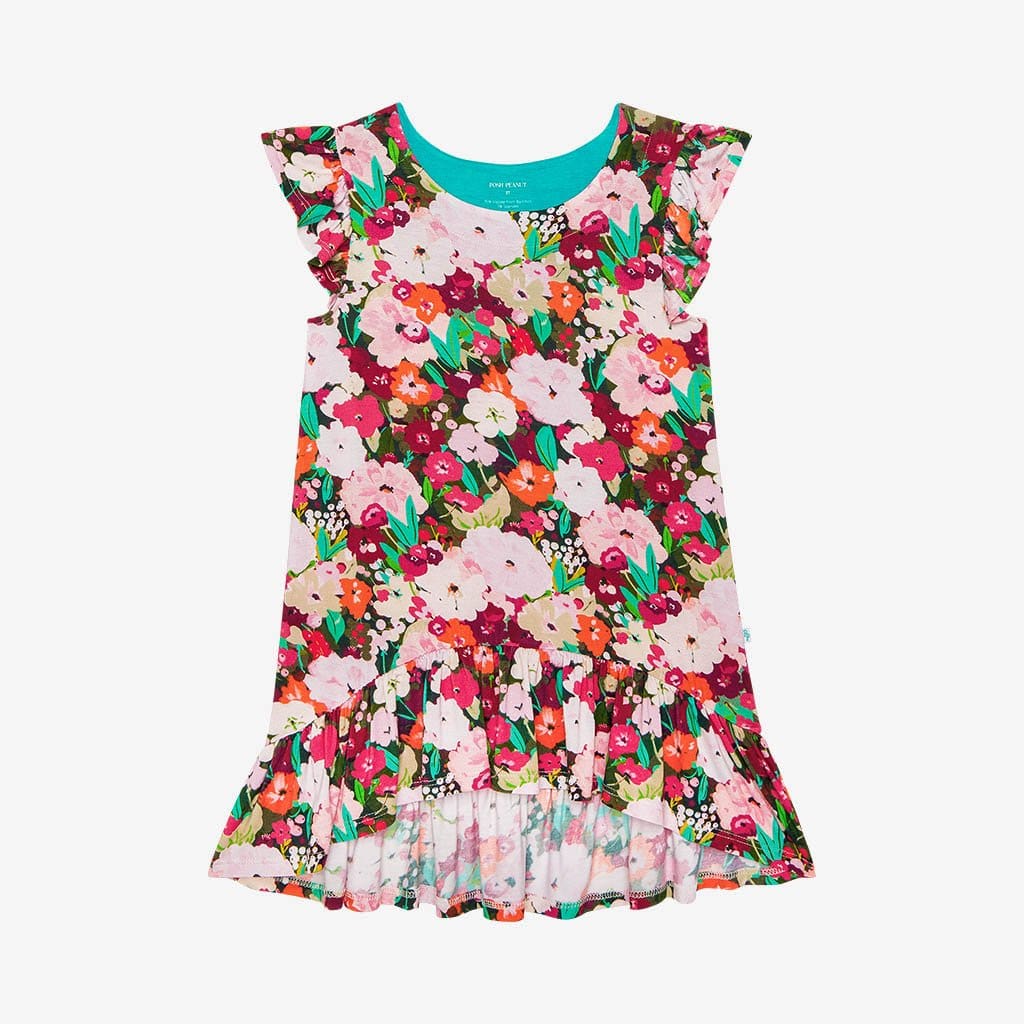Katerina Ruffled Cap Sleeve Hi-Low Dress
