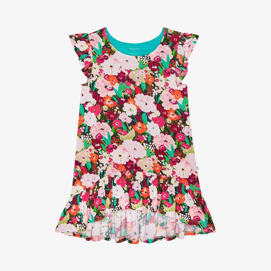 Katerina Ruffled Cap Sleeve Hi-Low Dress