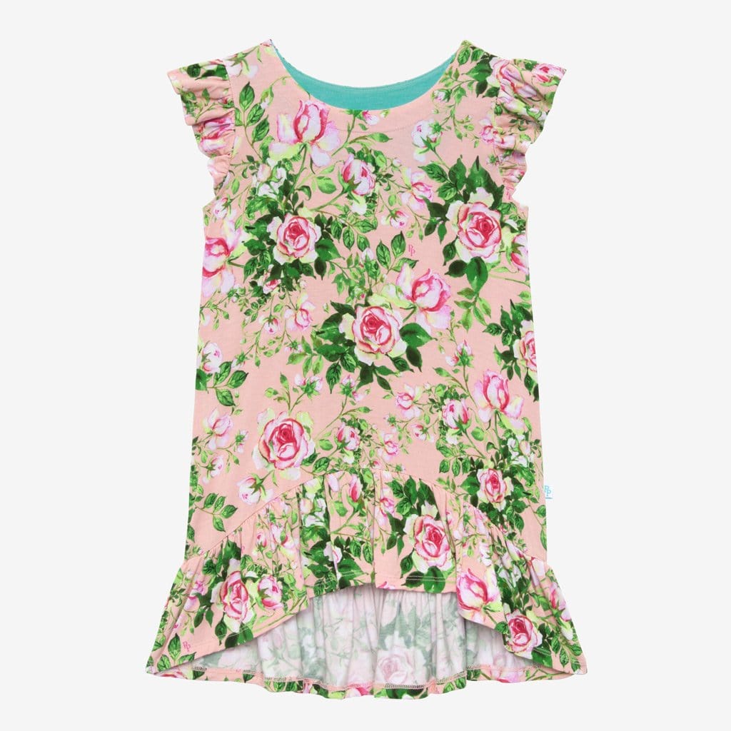 Renia Ruffled Cap Sleeve Hi-Low Dress