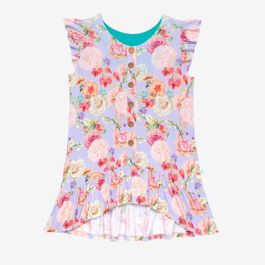Bellamy Ruffled Cap Sleeve Henley Hi-Low Dress