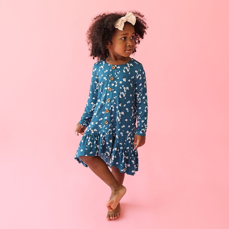Adriana Long Sleeve Henley Hi-Low Dress