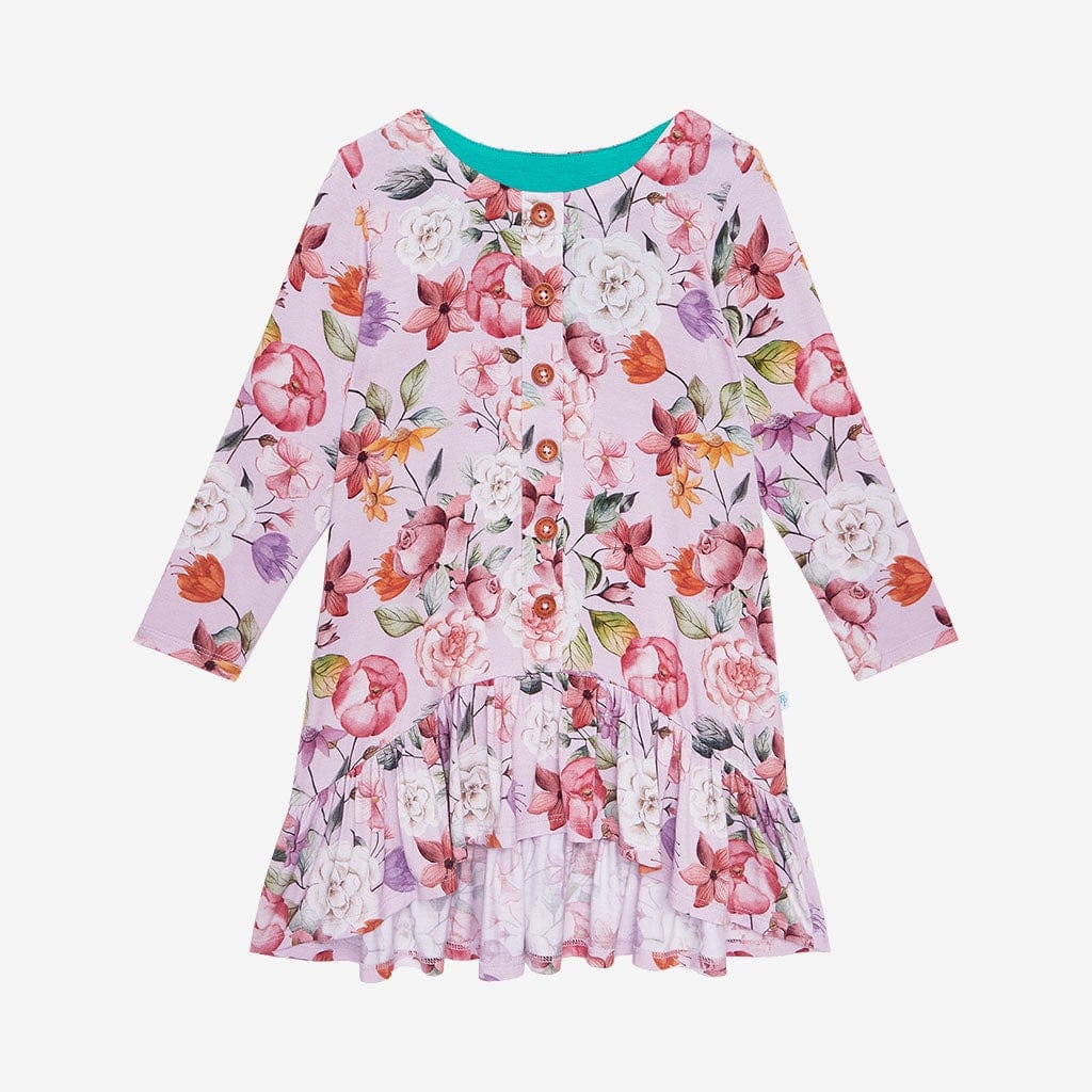 Pari Long Sleeve Henley Hi-Low Dress