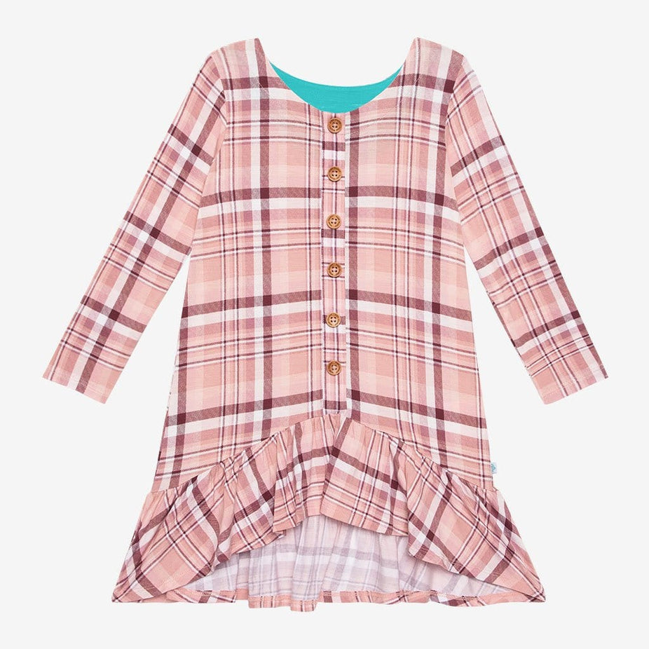Stephanie Long Sleeve Henley Hi-Low Dress